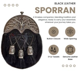 Black full dress stag sporran