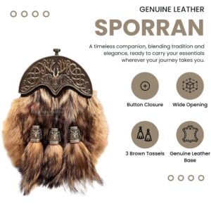 Brown full dress stag sporran