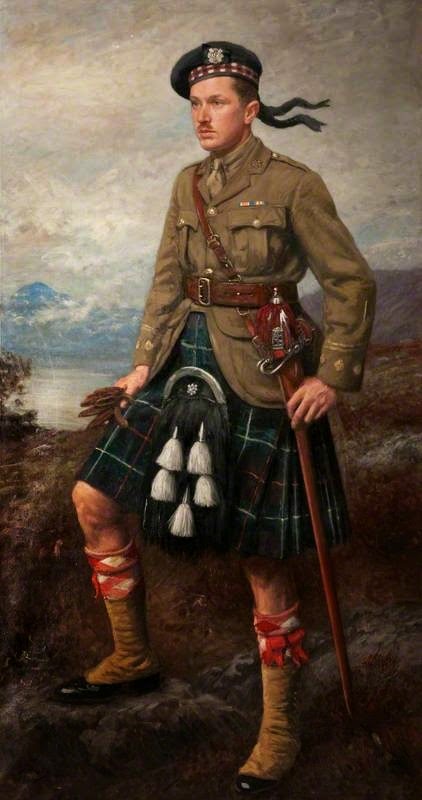 Historical Picture of a man wearing kilt and sporran.