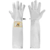 Beekeeping cotton gloves made from sturdy canvas and cowhide leather, designed for durability and comfort.