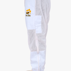 3 layer ultra-cool mesh beekeeping trousers with YKK zippers, adjustable velcro and elastics, and reinforced stitching for durability.