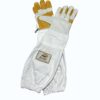 Rigger Double Palm Beekeeping Gloves with cowhide leather, double stitching, and extra-long sleeves for full arm protection and comfort.