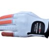 Orange and White Ever-Bright Premium Leather Golf Gloves with OptiColors design for enhanced grip and style.