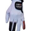 Black and White Ever-Bright Premium Leather Golf Gloves with OptiColors design for enhanced grip and style.