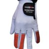 Orange and White Ever-Bright Premium Leather Golf Gloves with OptiColors design for enhanced grip and style.