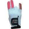 Pink and White Ever-Bright Premium Leather Golf Gloves with OptiColors design for enhanced grip and style.