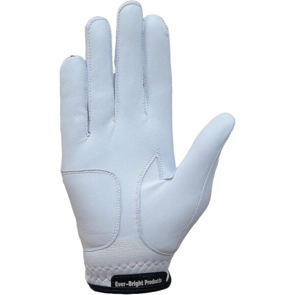 White Ever-Bright Premium Leather Golf Gloves with OptiColors design for enhanced grip and style.